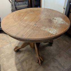 Solid Oak Dining Table With Removable Leaf