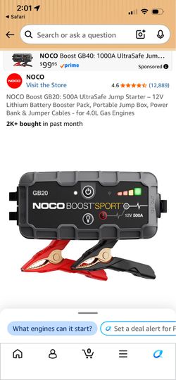 Noco gb20 car jumpstarter brand new sealed