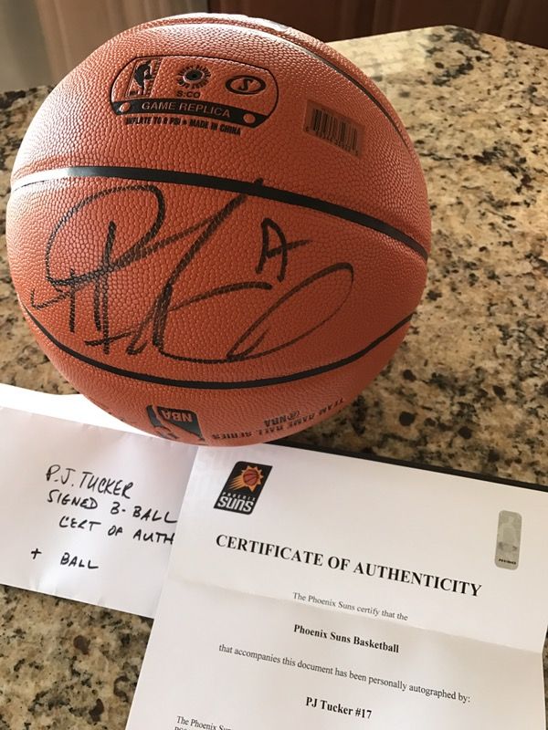 P.J. Tucker / PHX Suns / Autographed Spalding Replica Basketball