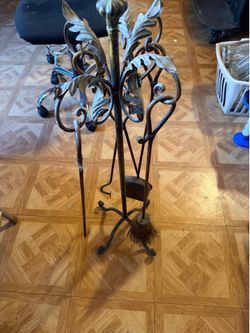 Metal fireplace tools