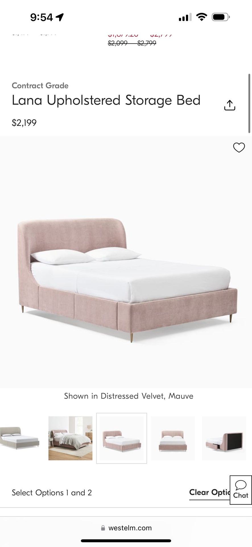 West Elm Lana Upholstered Storage Bed