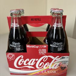 Coca Cola World Cup USA’94 Orlando 4 Full Bottles in Original Packaging