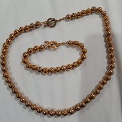 $10 American Living  Gold Tone Necklace N Bracelet