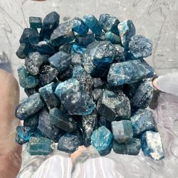 Rare Natural Blue Apatite Crystals