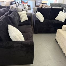 SOFA & LOVESEAT BLACK 