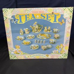 Vintage 1996 Childrens Teddy Bear Tea Set 23 Pieces