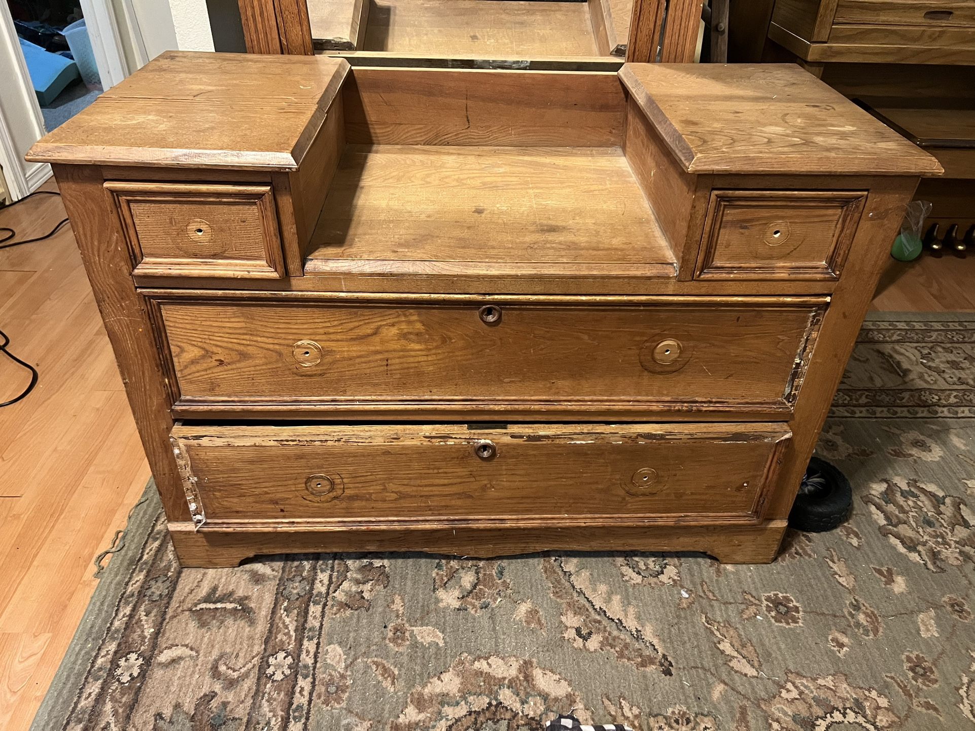 Solid Wood Dresser With Mirror