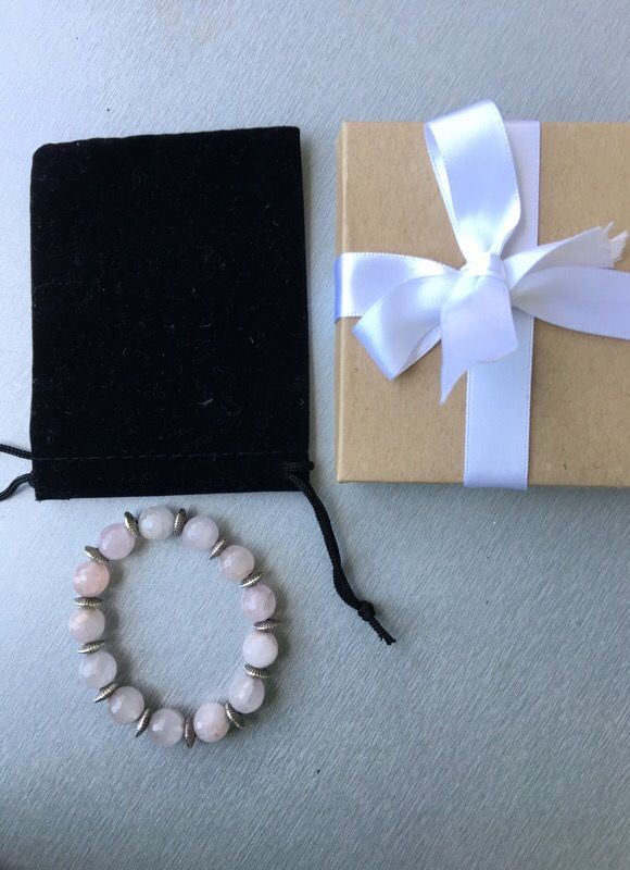 Valentine's Day rose quartz bracelet