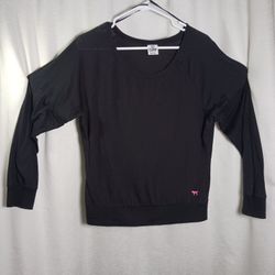 Victoria's Secret PINK Sz Med  Black long sleeve T-Shirt Lightweight See Through