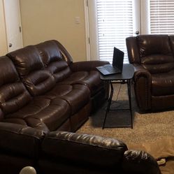 Leather sectional & Chair 