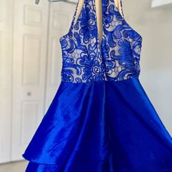 😇BLUE HALTER PROM/COCKTAIL DRESS!