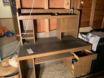 Assembled desk hutch and printer stand $60