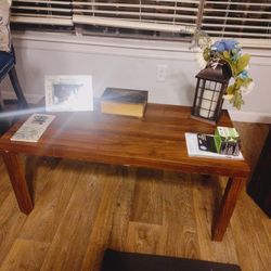 Brown Oak Finish Coffee Table -NEEDS TO GO!!