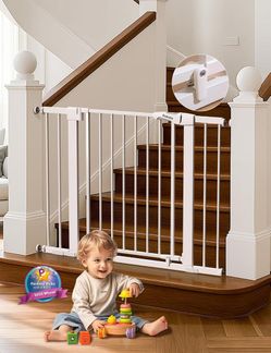 Babelio 29-43" Magnetic Baby Gate for Stairs, Doorways, House, Kitchen, 30" Tall Pet Door