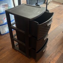 Black Plastic  3 Row Drawers