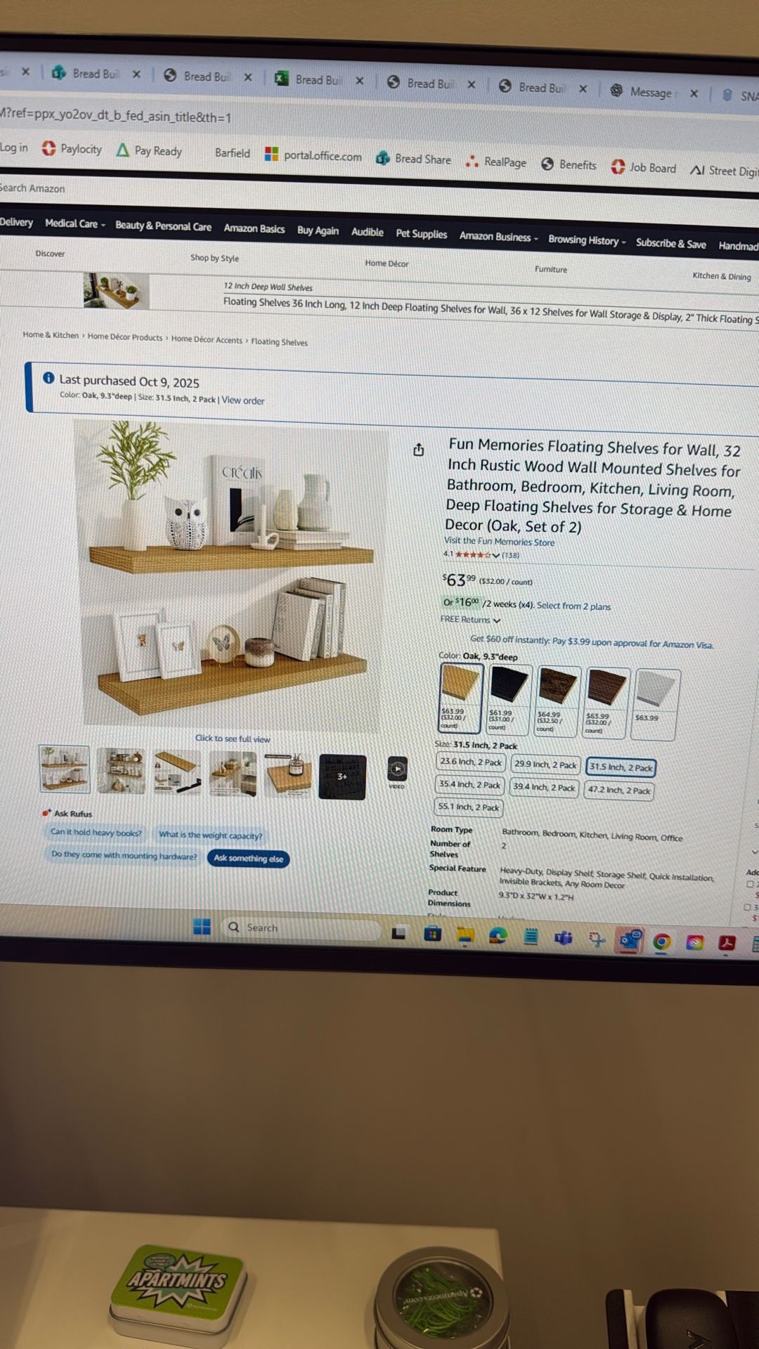 Brand NEW Oak Shelves - IN BOX