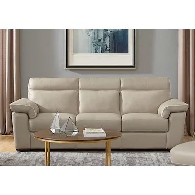 **NATUZZI LEATHER SOFA & LOVESEAT 