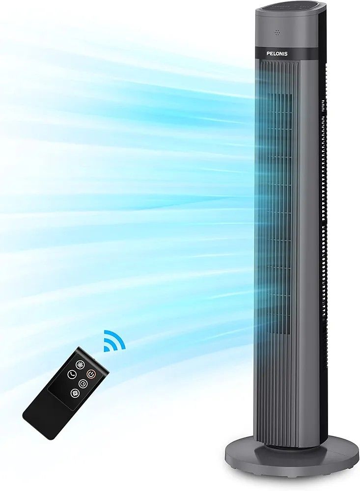 PELONIS 40''Oscillating Tower Fan | Remote Control | Quiet Stand Up | 3 Speed Settings | 3 Modes |15-Hour Timer | LED Display