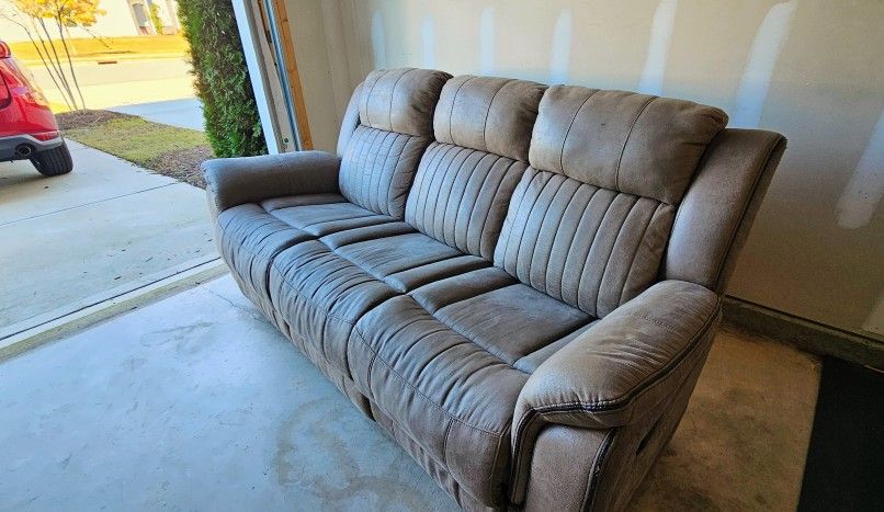 Moving Sale! Ashley Stoneland Reclining Sofa! Willing to take best offer!