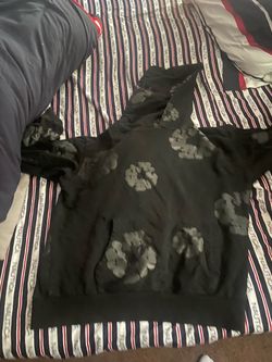 Denim, tears, hoodie, size medium black