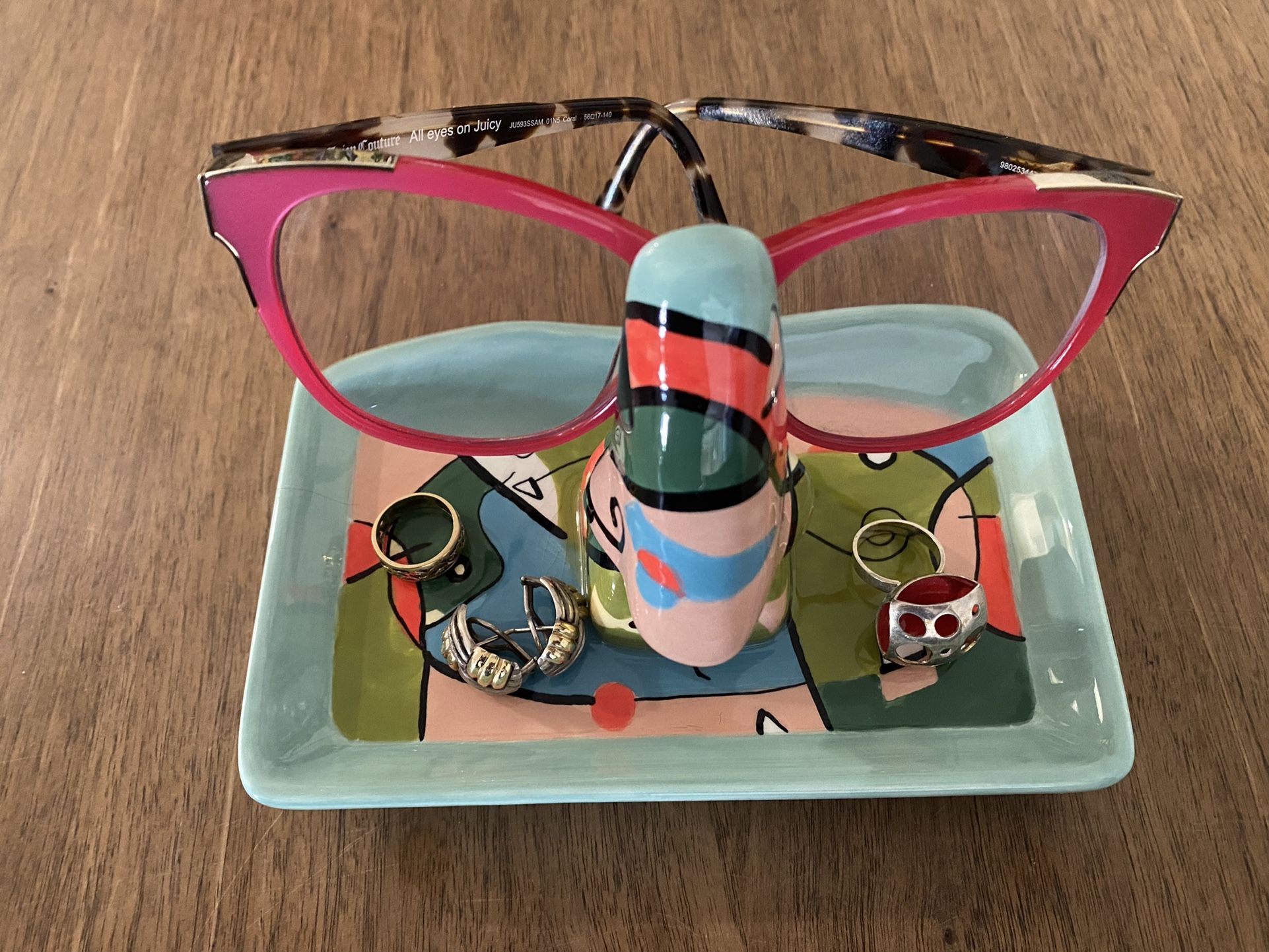 Tray For Jewelry & Eye Glasses By Your Bed Side. Hand Painted-NEW