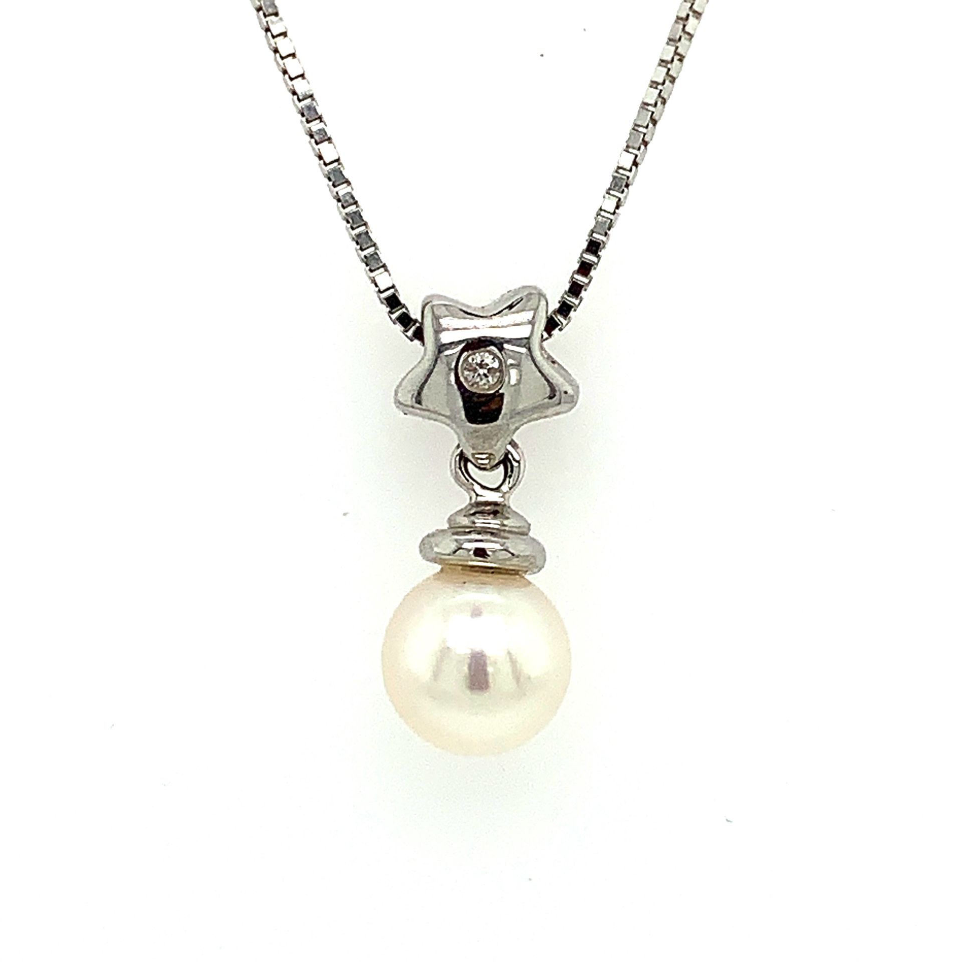 14k Pearl/Diamond Necklace