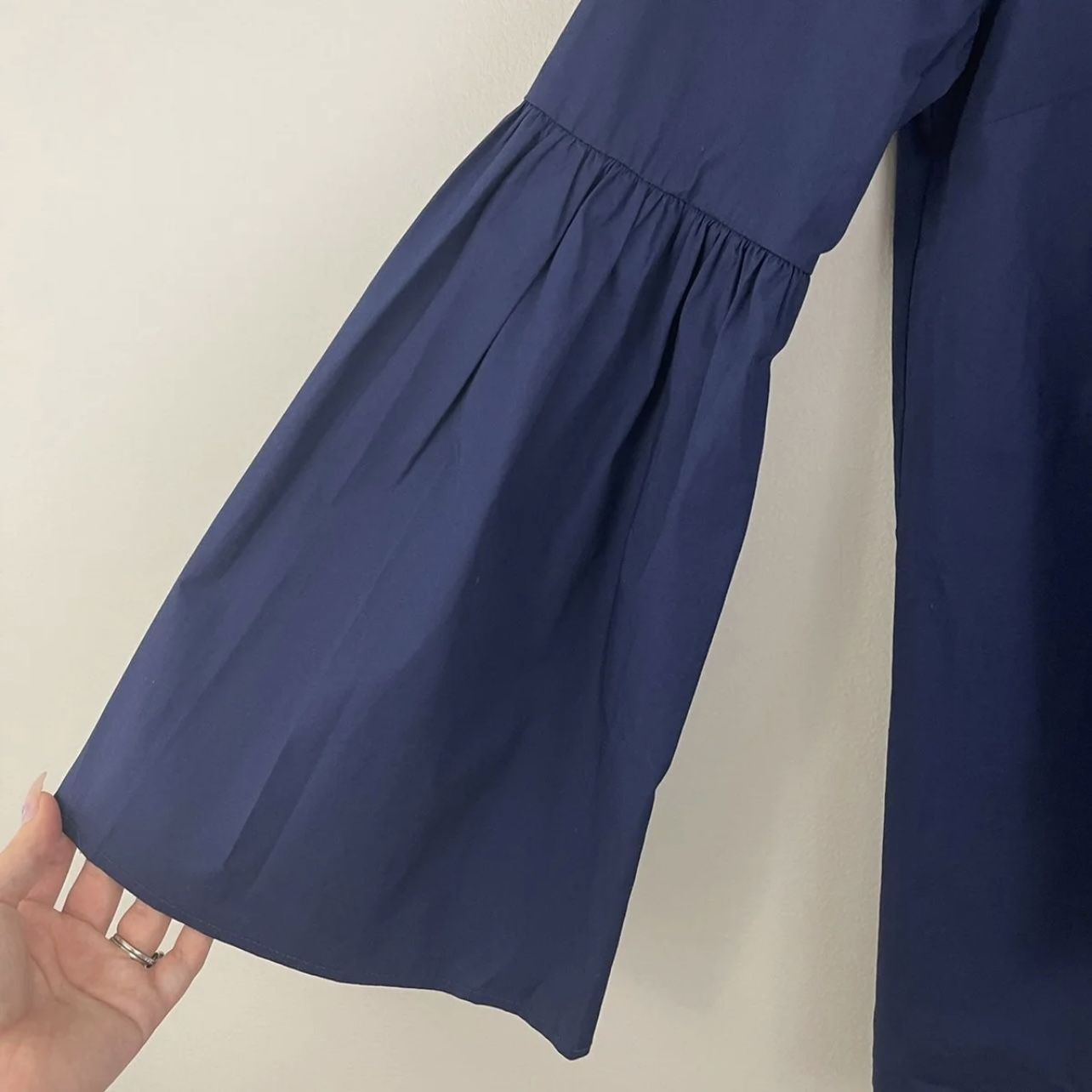MICHAEL KORS True Navy Blue Lace Up Poplin Tunic NEW