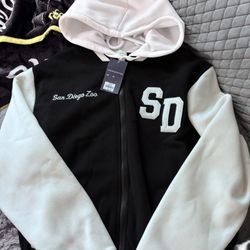 Limited Edition Embroidered San Diego Zoo Panda Zip Up Hoodie (Size 2XL) 