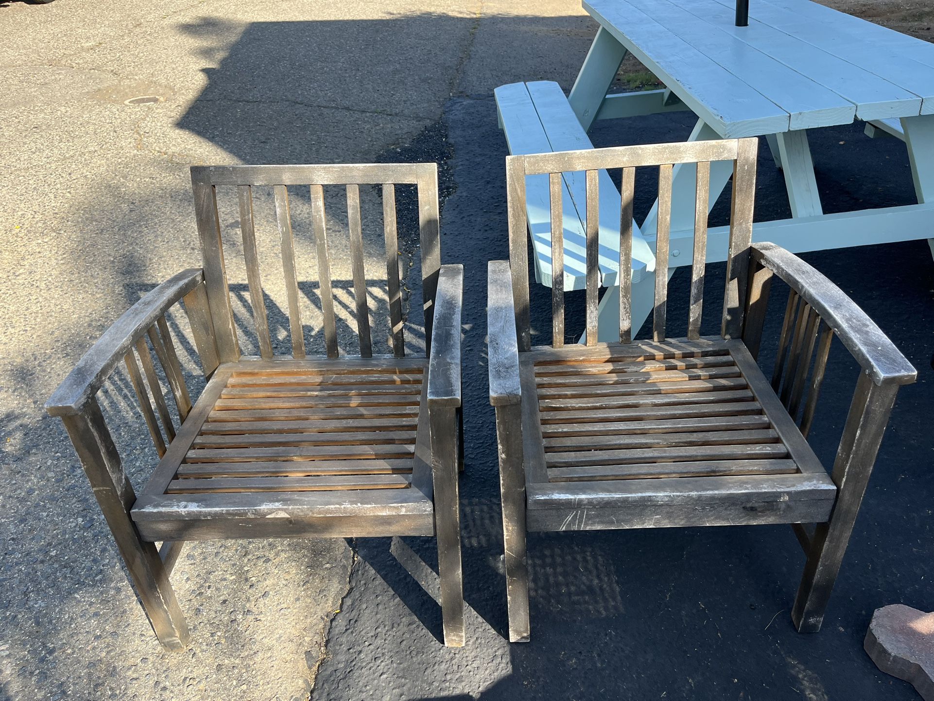 2 Teak Wood Chairs