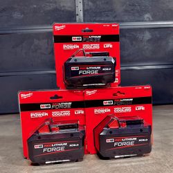 (3) Milwaukee M18 FORGE 8.0 Batteries