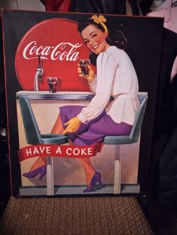 Have a coke vintage framed 1950