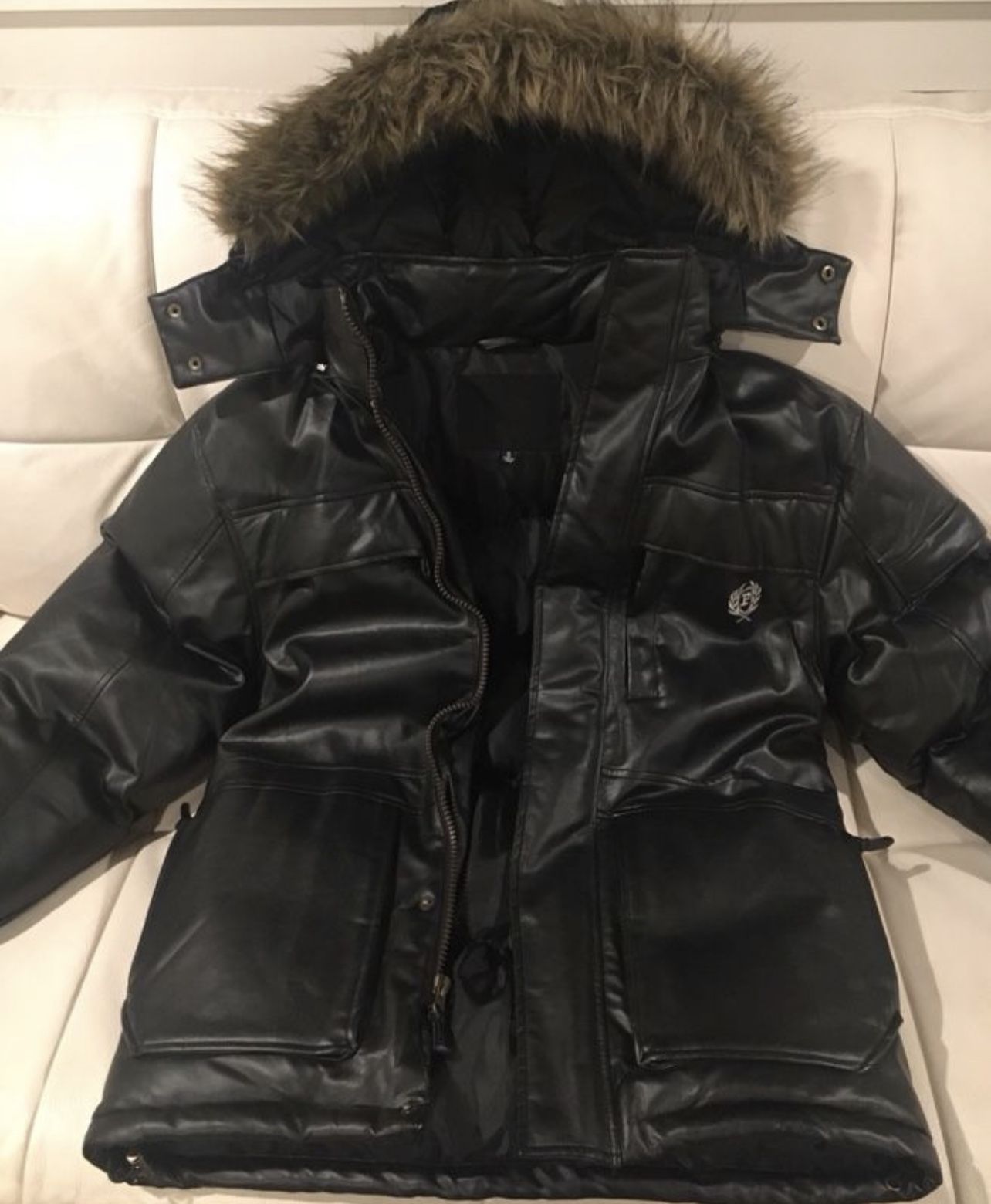 Brand New Mens, size SMALL, - black - Phat Farm Puffer Jacket Coat