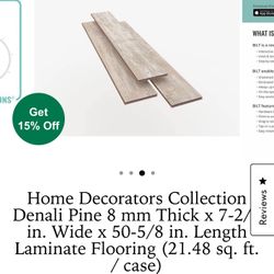 New! Home decorators collection, Denali Pine Laminate Flooring 21.48 Sq. Ft / Case