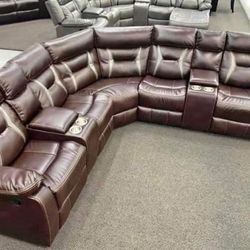 New Power Recliner Sectional Couch Only $50 Down Payment 