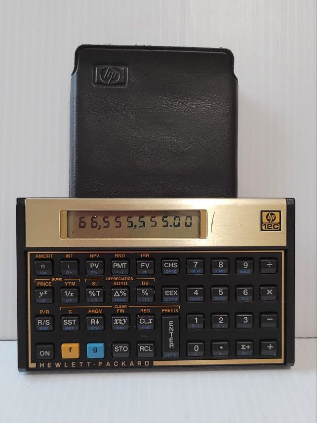 HP 12C Financial Calculator w/ Case Hewlett-Packard VintageĀ - Tested/Working.