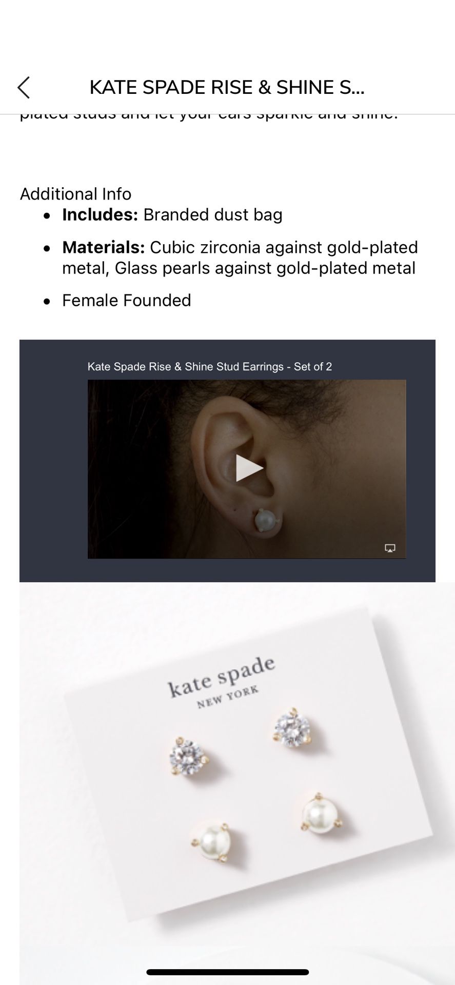 Kate Spade Rise Shine Stud Earrings Set of