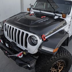 Anderson Composites Type OE Carbon Fiber Hood 2018-2024 Jeep Wrangler And Gladiator Rubicon