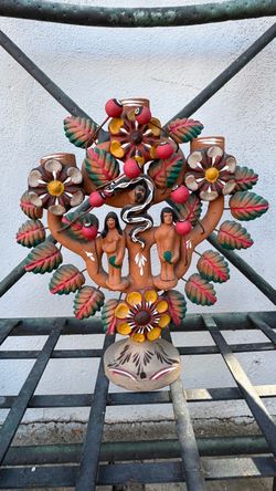 Vintage Mexican Folk Art Candleabra