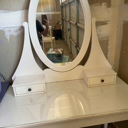 IKEA Vanity Mirror And Chair