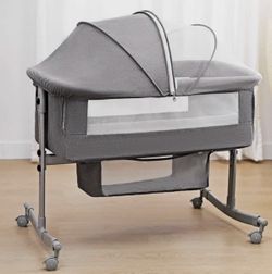 Bedside Crib for Baby 3 in 1 bassinet with large curvature cradle sleeper
