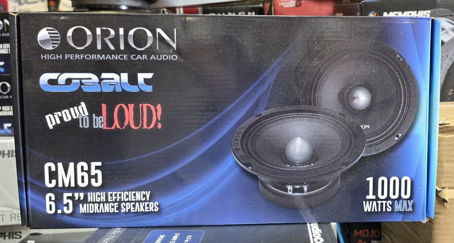ORION Cobalt CM65 High Efficiency 6.5" Mid-Range Bullet Loudspeakers, 1000W Max Power, 250W RMS, 4 Ohm, 1.5" Voice Coil - Pro Car Audio Stereo, Midran
