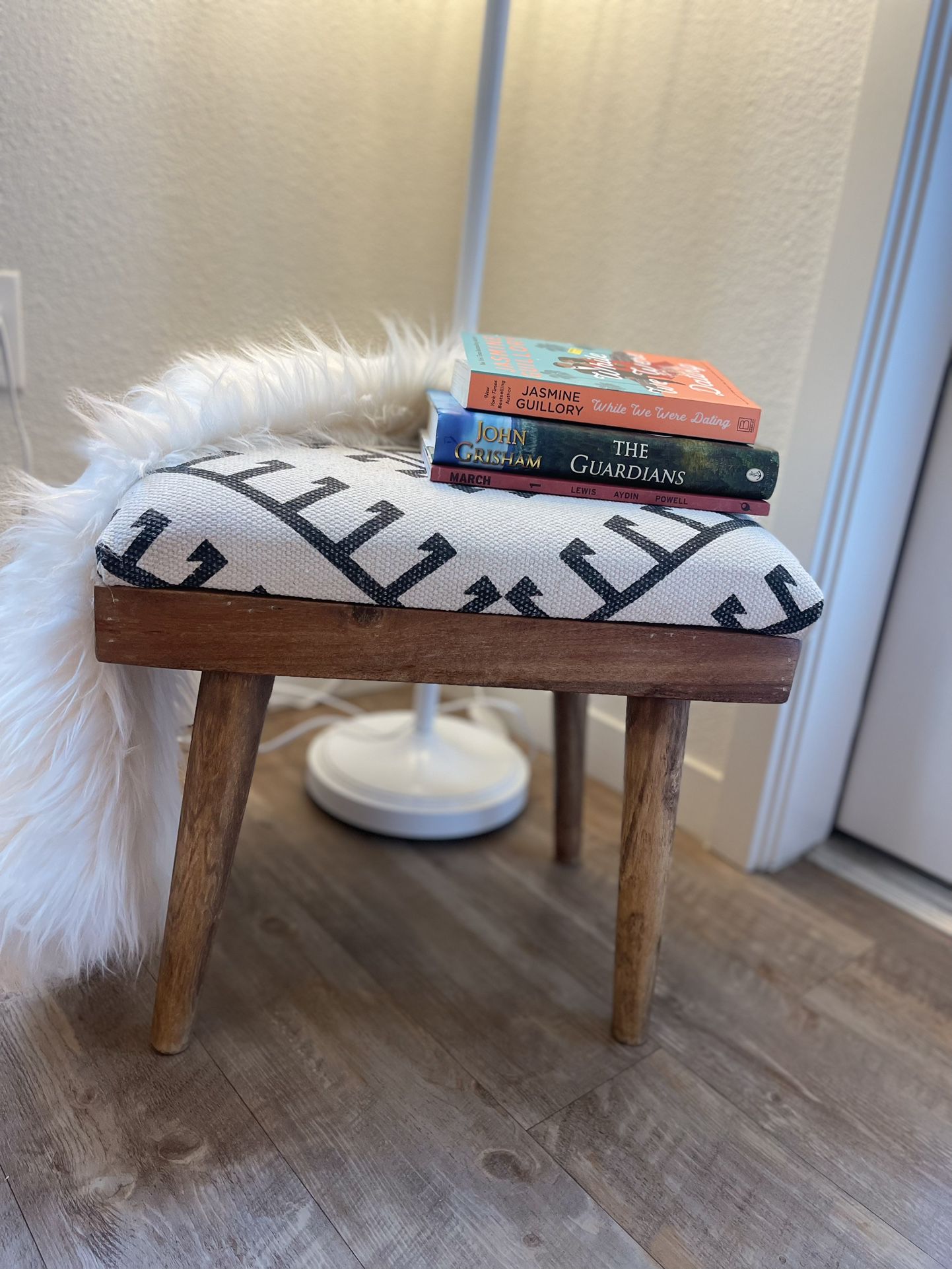 Embroidered Geometric Bench/Stool 