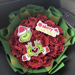 The grinch christmas bouquet