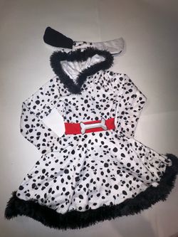 Spirit Halloween Dalmatian Costume Dress with hood Size medium