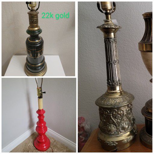 Vintage Red Table Lamp $20