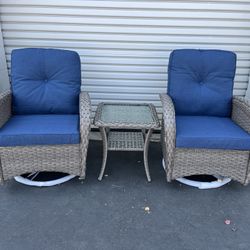 Outdoor Rocking Chair Set of 3