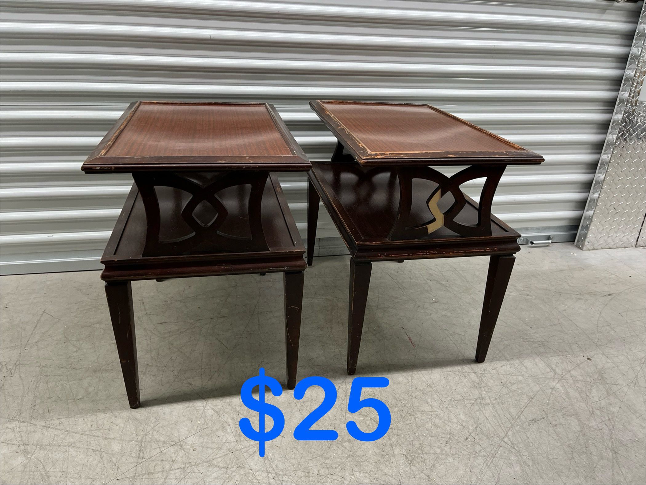 Pair Of Vintage Mid Century End Tables 