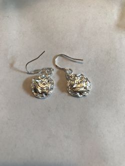 Silver flower earrings