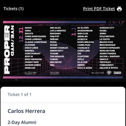 1 (2 Day) Ticket For Sale 