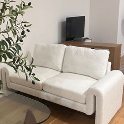 White Boucle Couch 